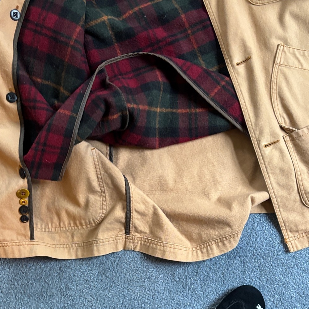 L.L. Bean Men's Field Jacket Large with Dark Green corduroy Collar - Picture 6 of 9